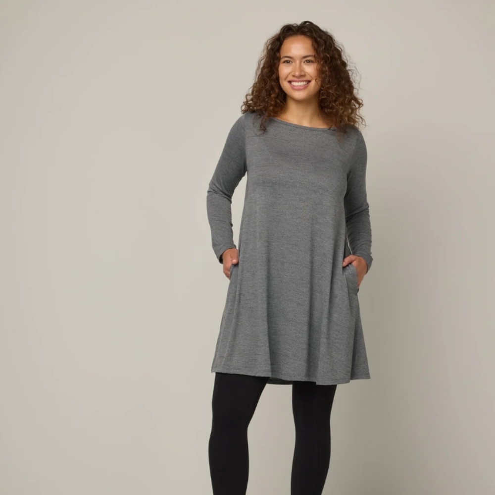 WOOL& Wooland Merino Wool Rowena Longline Tunic Top Dress